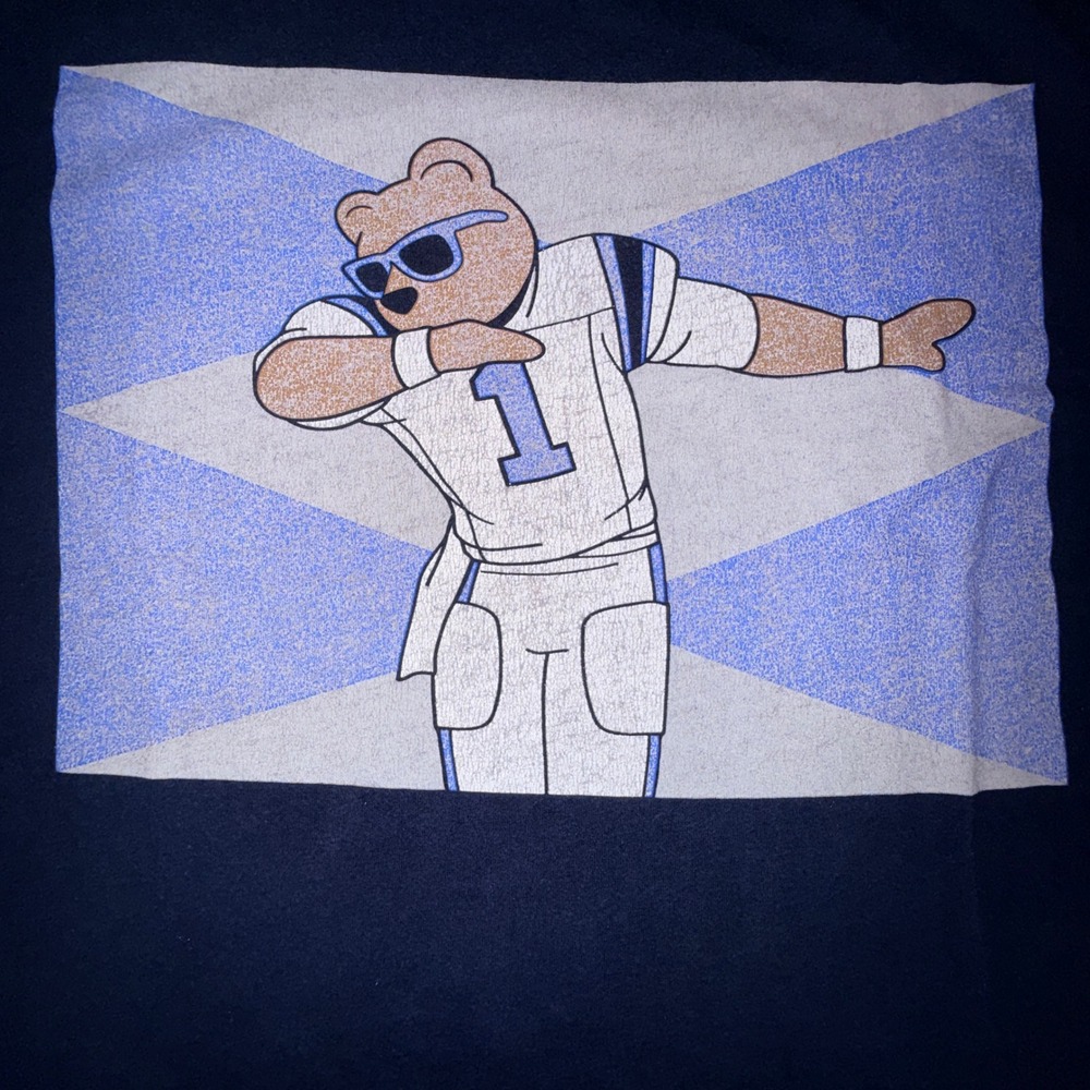 Riot Society Graphic Tee Mens‎ L Blue Good Dabbing Bear Football Jersey